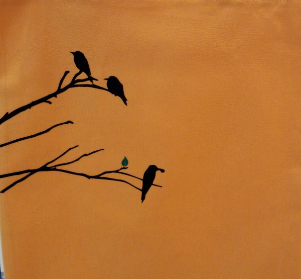 Beutel Bio-Canvas, organic shopping bag, Motiv: Vögel