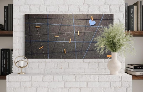 PINNWAND / Memoboard 80 x 40 cm, Wollfilz auf Holzrahmen