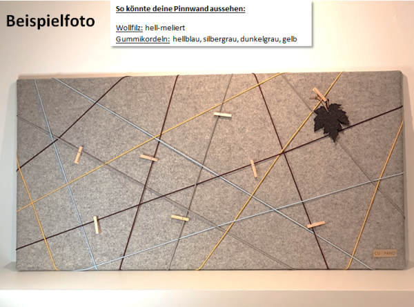 PINNWAND / Memoboard 100 x 50 cm, Wollfilz auf Holzrahmen