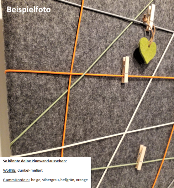 PINNWAND / Memoboard 50 x 40 cm, Wollfilz auf Holzrahmen