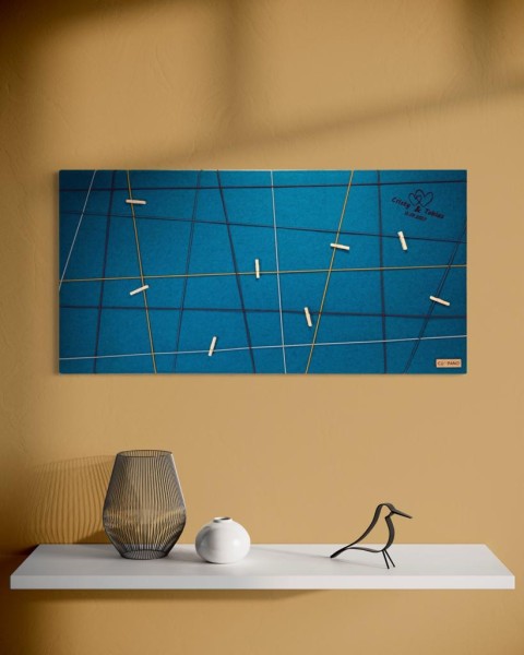 PINNWAND / Memoboard 100 x 50 cm, Wollfilz auf Holzrahmen